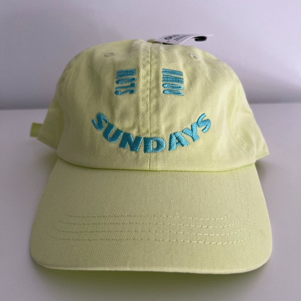 Old Navy Women "Slow Down Sundays" Yellow Lime Baseball Cap Hat